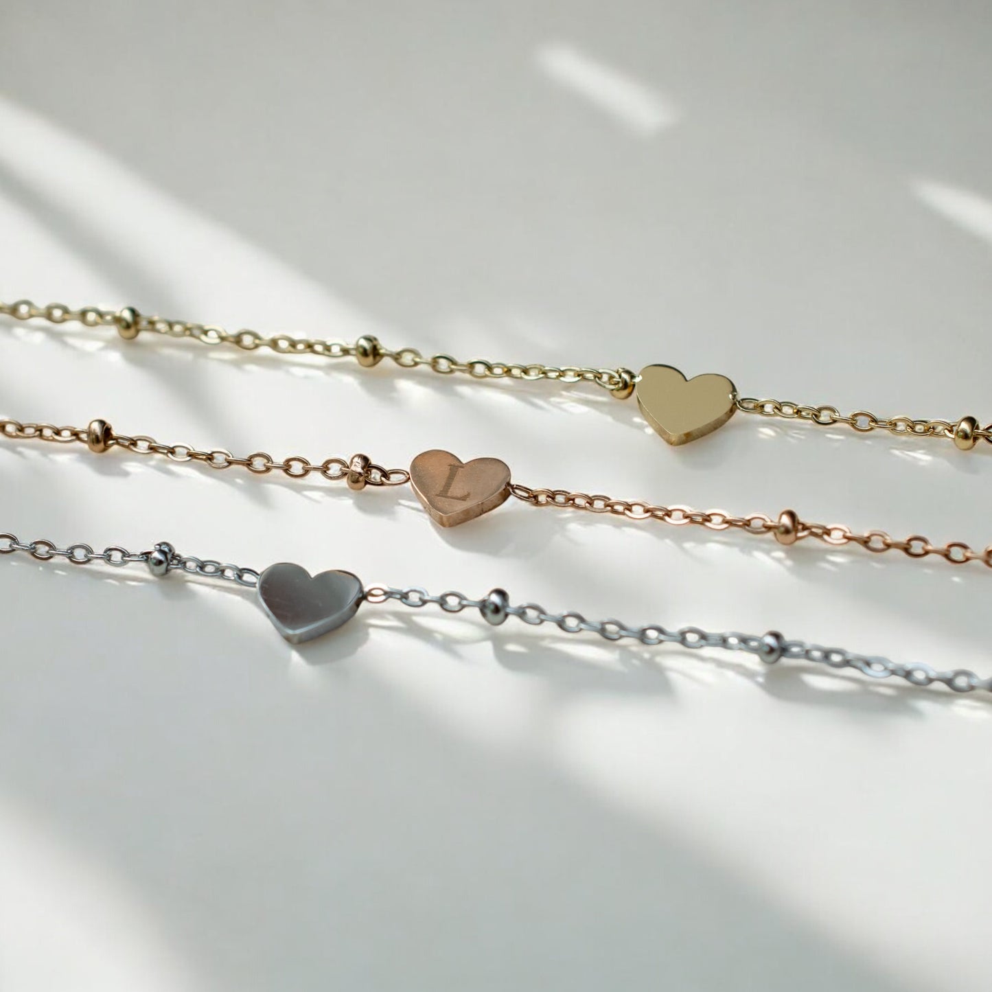 Gepersonaliseerd juweel: Fijne armband met hartje
