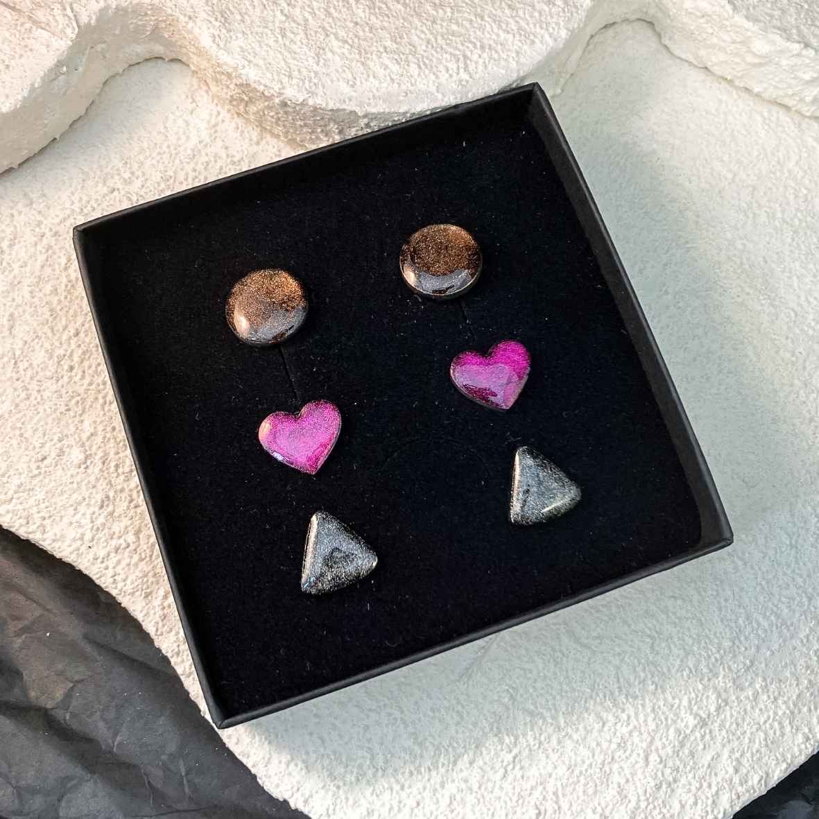 Keelin Design, Handgemaakte Oorbellen · Juline · MINI Oorstekers Set · 3 Paar · Summer Vibes (in doosje)