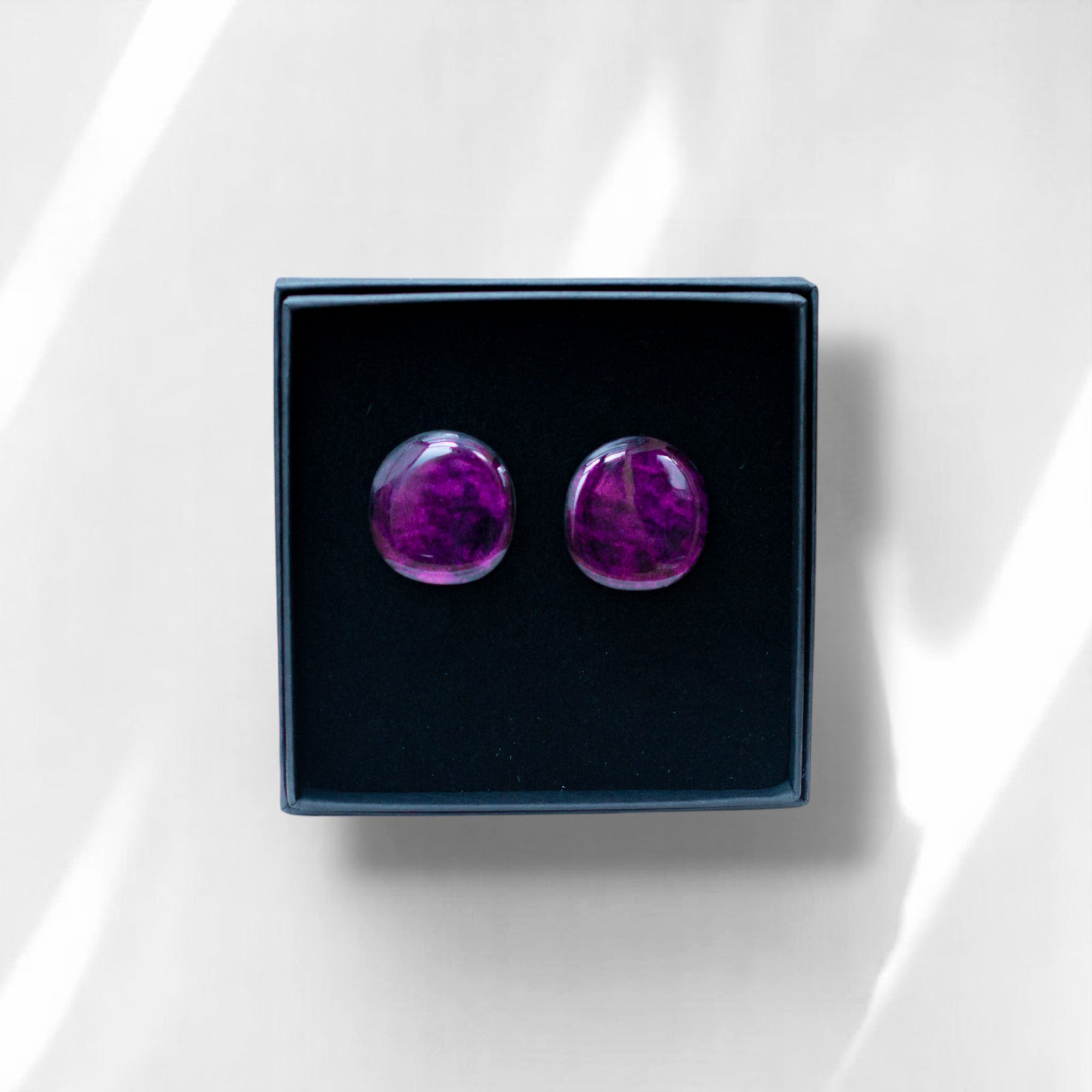 Theia STARDUST acryl MIDI oorbellen paars handgemaakt België Keelin Design