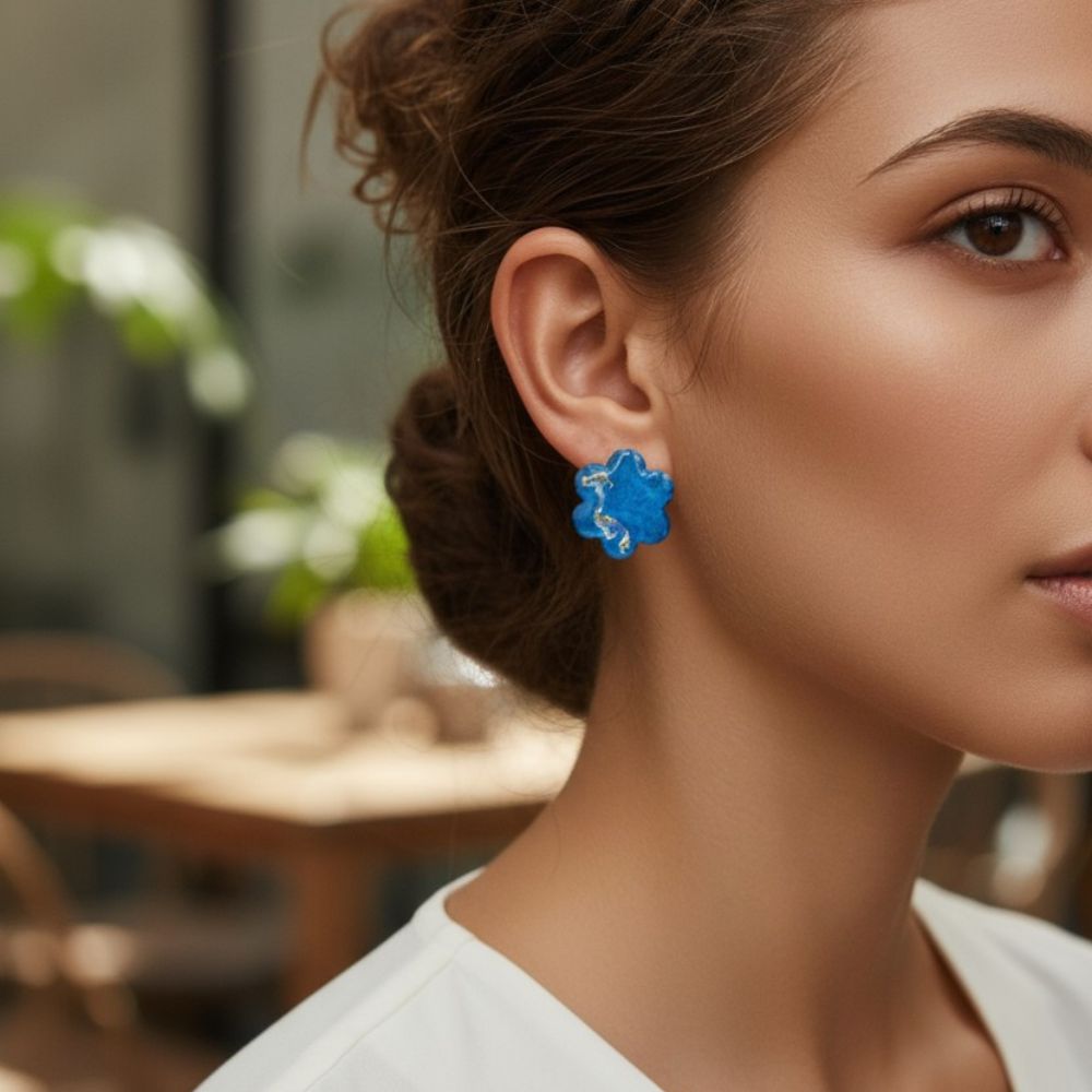 Blair - STARDUST MIDI Bloemen Blauw - Keelin Design