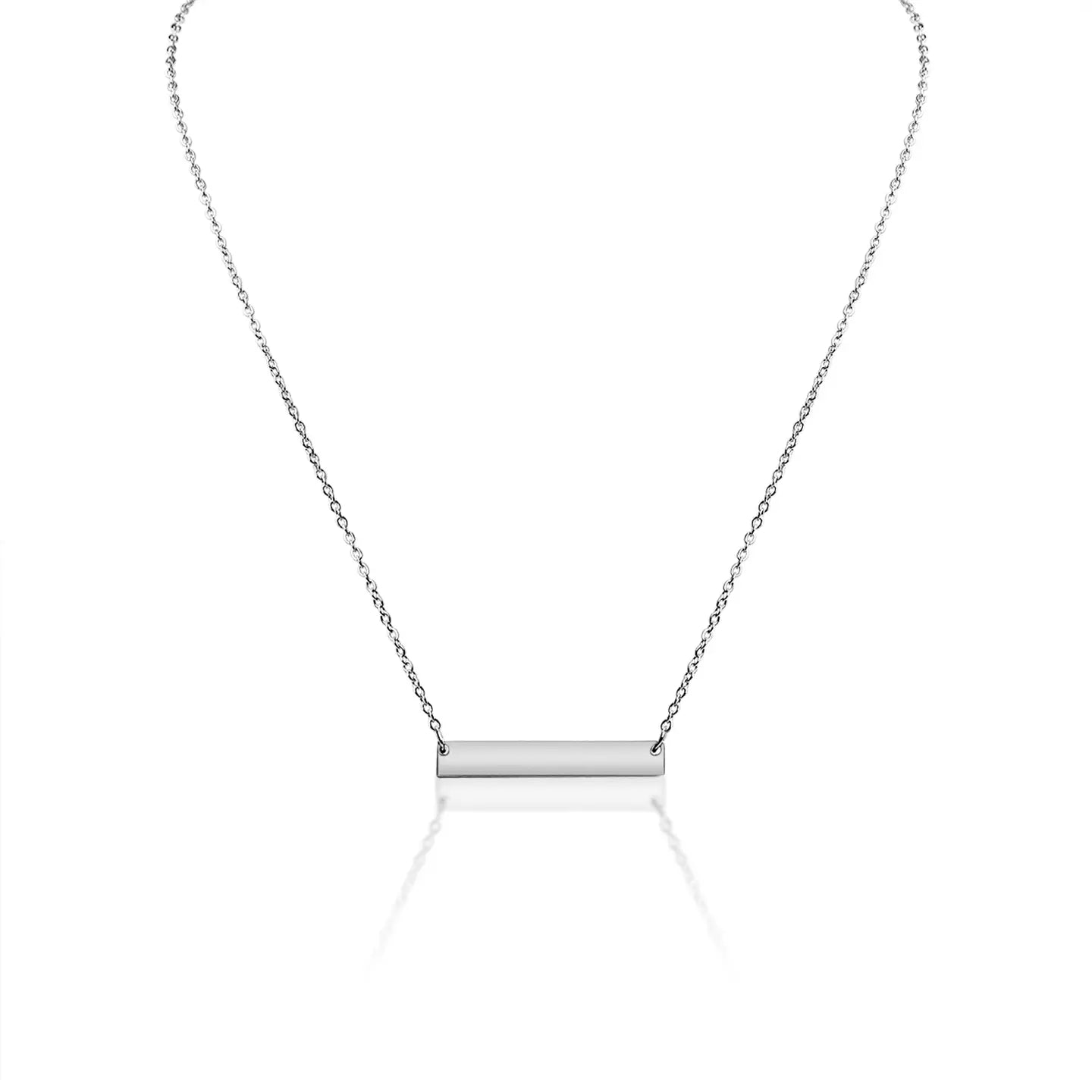 Gepersonaliseerde ketting met horizontale bar hanger - Keelin Design