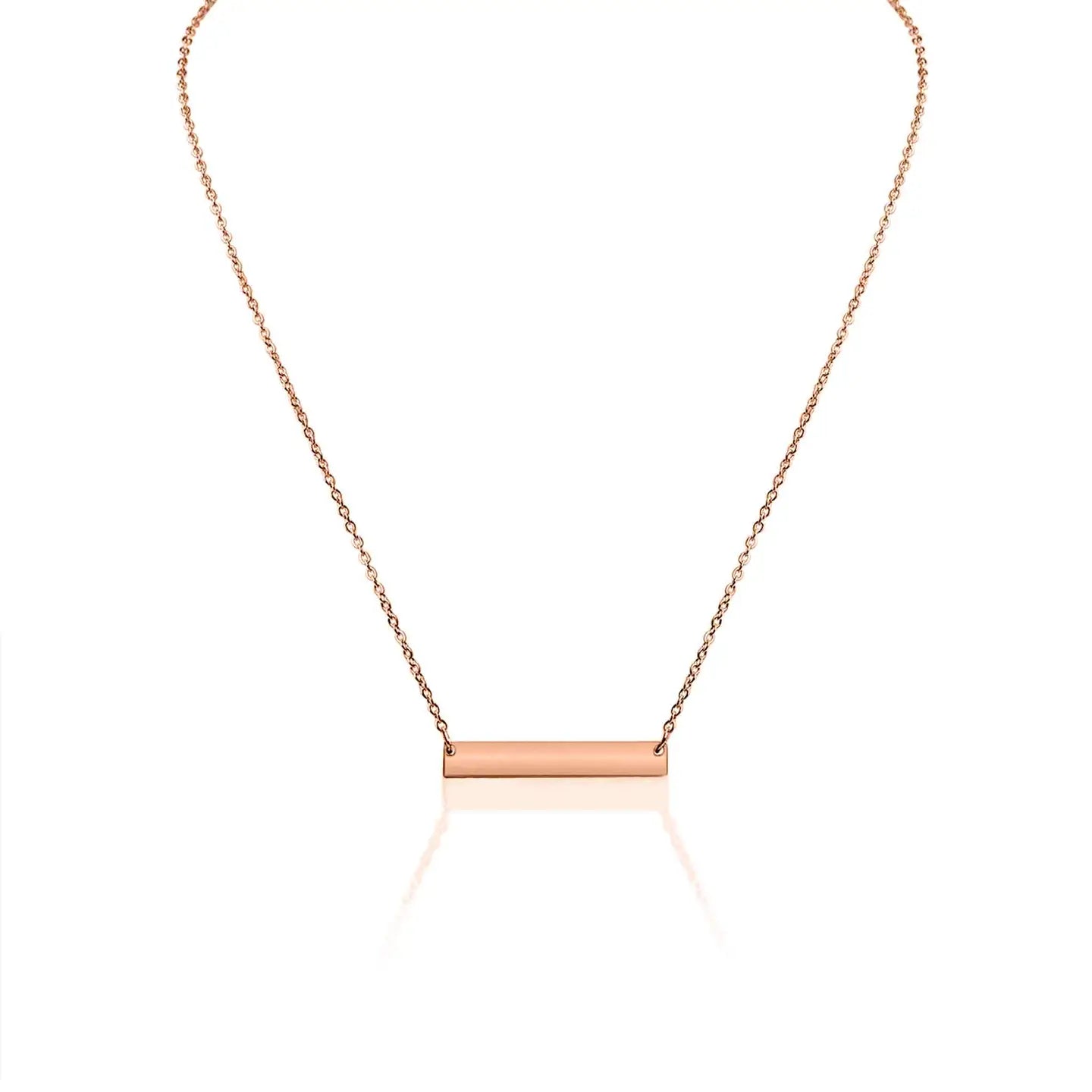 Gepersonaliseerde ketting met horizontale bar hanger - Keelin Design