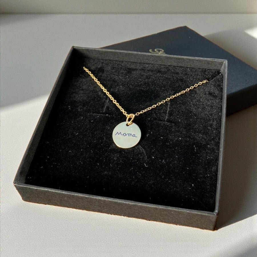 Gepersonaliseerde ketting met ronde hanger - Keelin Design