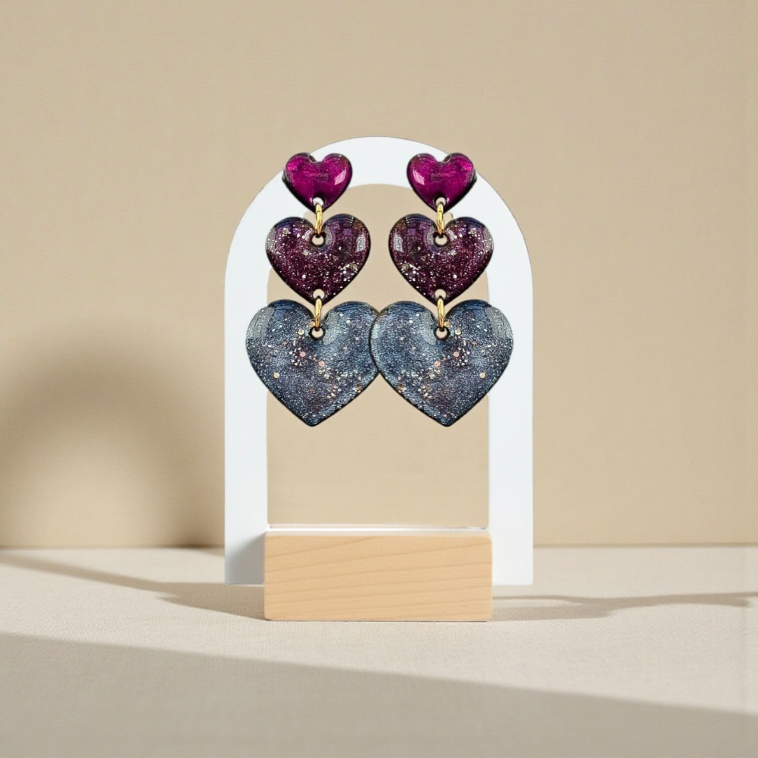 Lune · Statement Hartjes Oorbellen · Exclusieve kleurencombinatie - Keelin Design