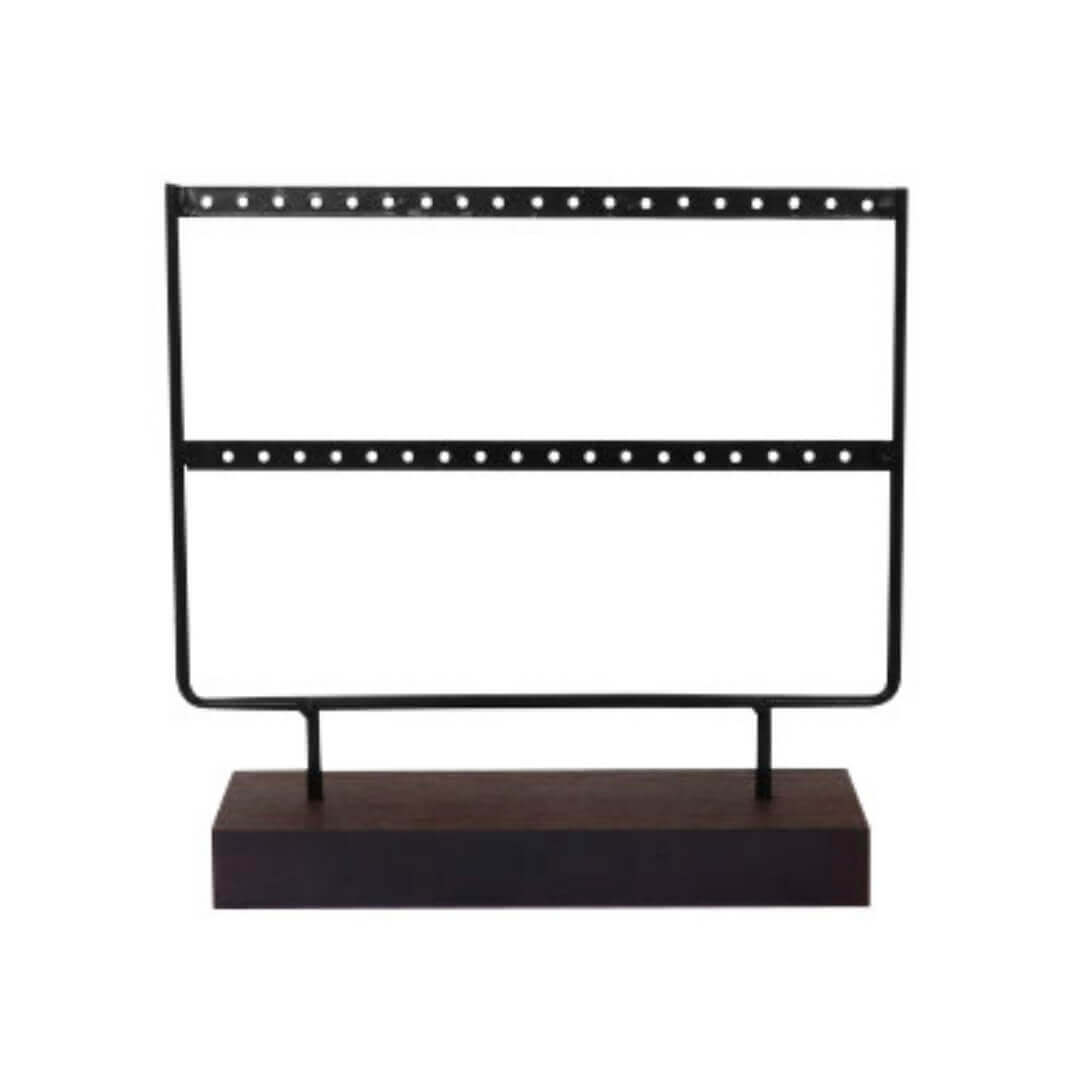 Sieraden display voor oorbellen - twee rijen - zwart/donkerbruin - Keelin Design