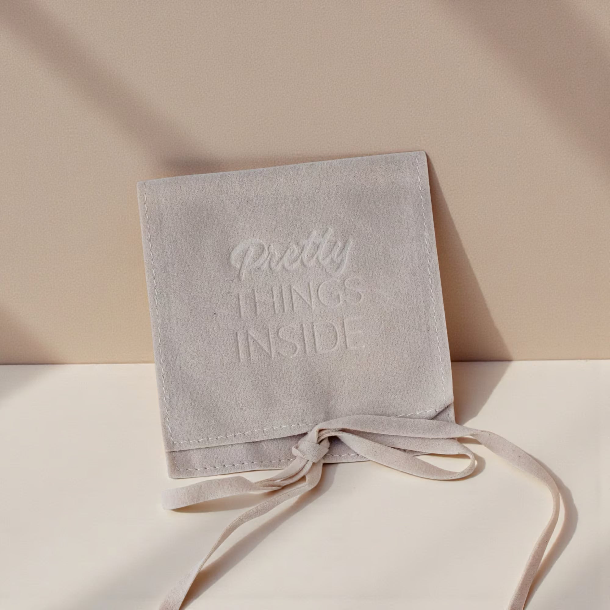 Sieradenzakje "Pretty THINGS INSIDE" - Beige - Keelin Design