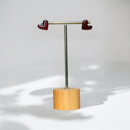 Keelin Design, Handmade Jewelry - Lilou MINI Hartjes Oorstekers (Rood)