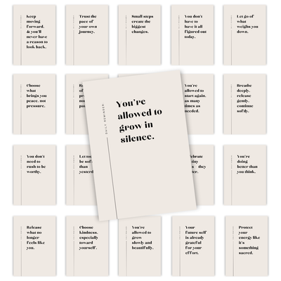 Daily Reminder Quote Bundle · 21 Elegante Quote Printables voor Rust & Inspiratie (A3, PDF + PNG)