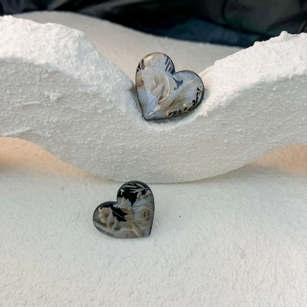 Keelin Design, Handgemaakte Oorbellen · Pearl · Hartjes Oorbellen · Gouden Ochtendbloesem