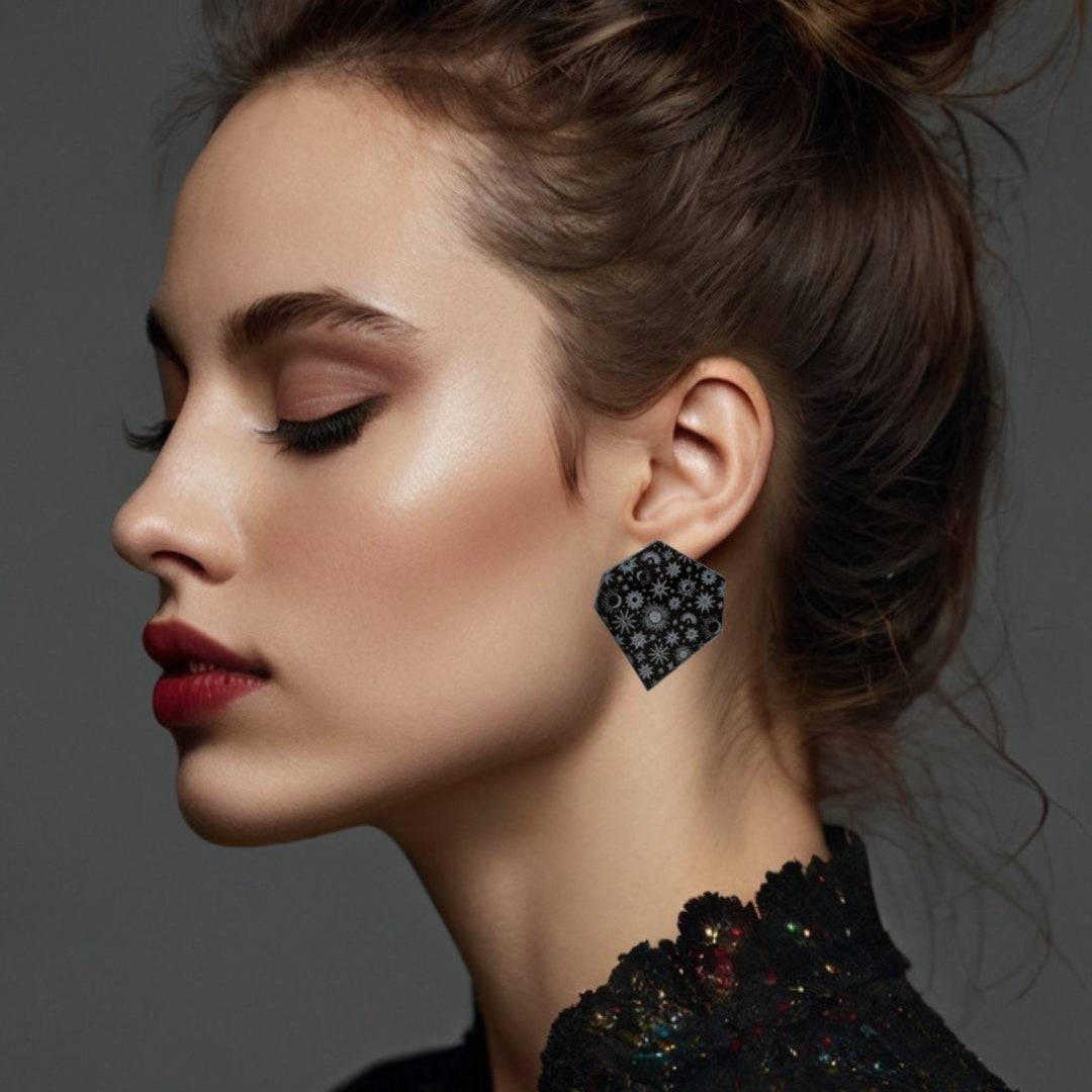 Bella Hexagon Statement Oorbellen