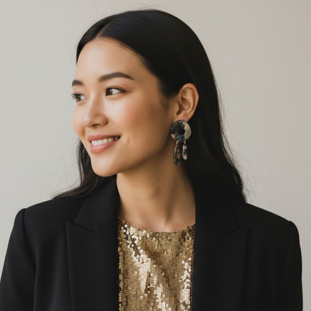 Keelin Design Stardust Oorbellen - Kleurrijke oorbellen - Handgemaakte acryl oorbellen