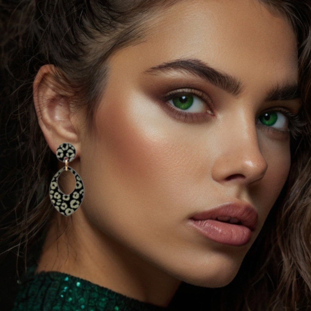 Nina Leopard Oorbellen - Midi