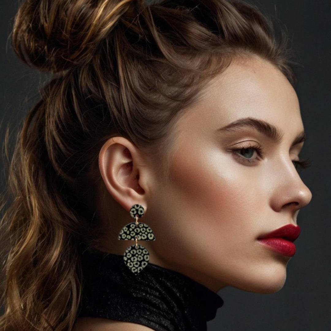Nora Leopard Statement Oorbellen