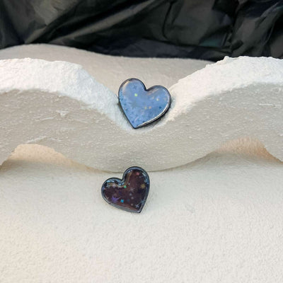 Keelin Design, Handgemaakte Oorbellen · Pearl · Hartjes Oorbellen · Holografisch