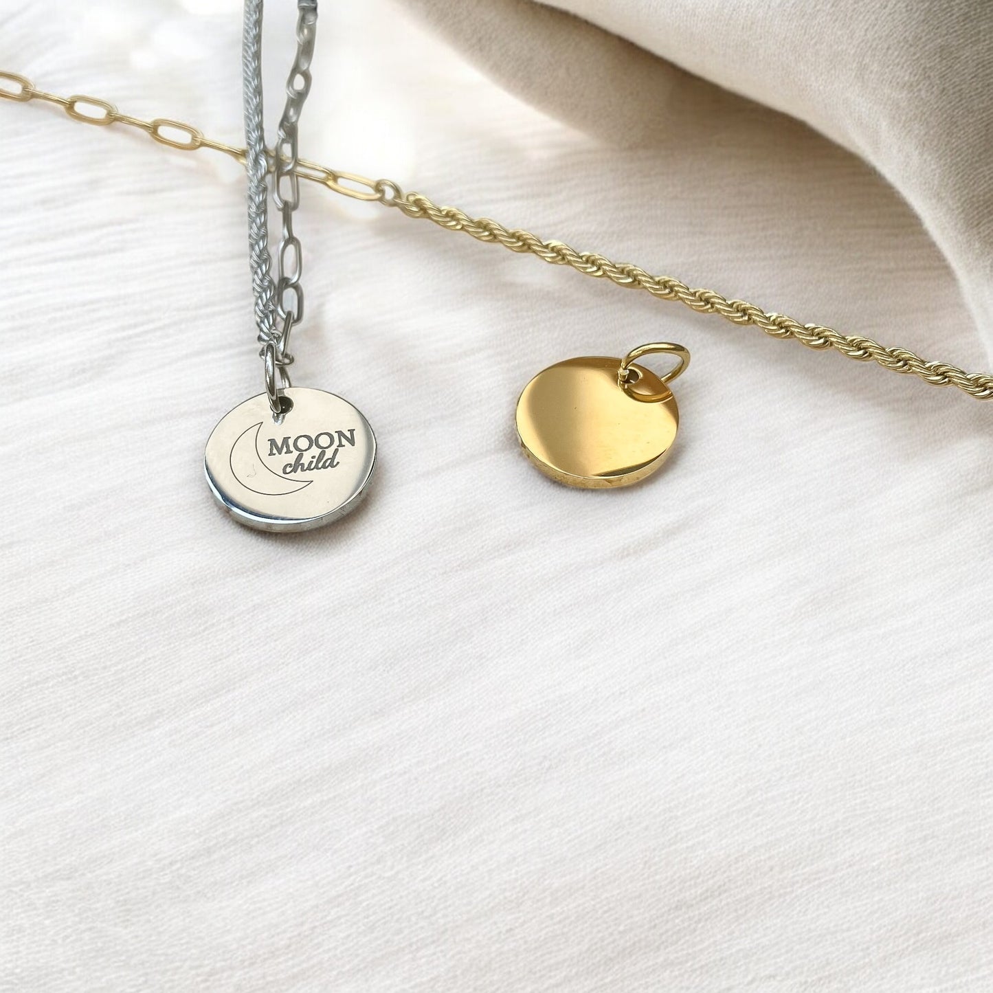 Gepersonaliseerd juweel: Fijne Armband met Rond Hangertje