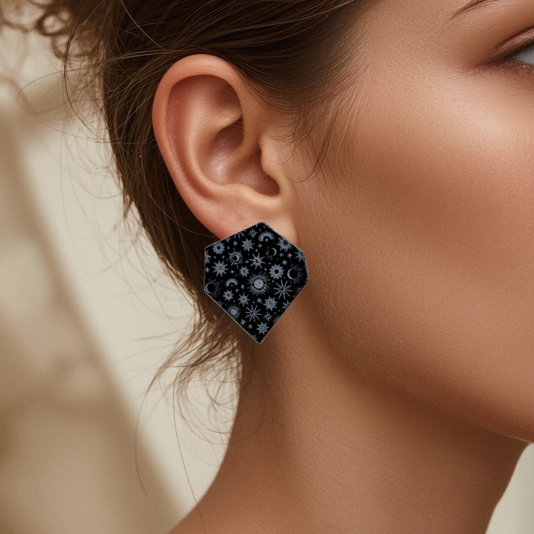 Bella Hexagon Statement Oorbellen