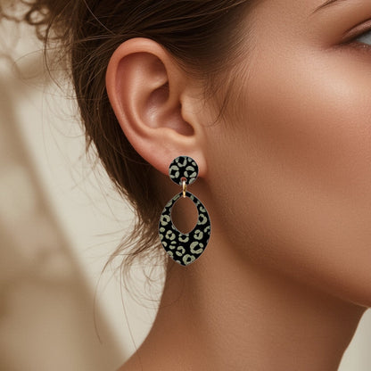 Nina Leopard Oorbellen - Midi