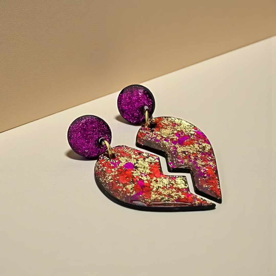 Noor · Gebroken Hart Statement Oorbellen - Keelin Design
