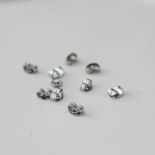 Zilverkleurige RVS oorbel stoppers (5 paar)