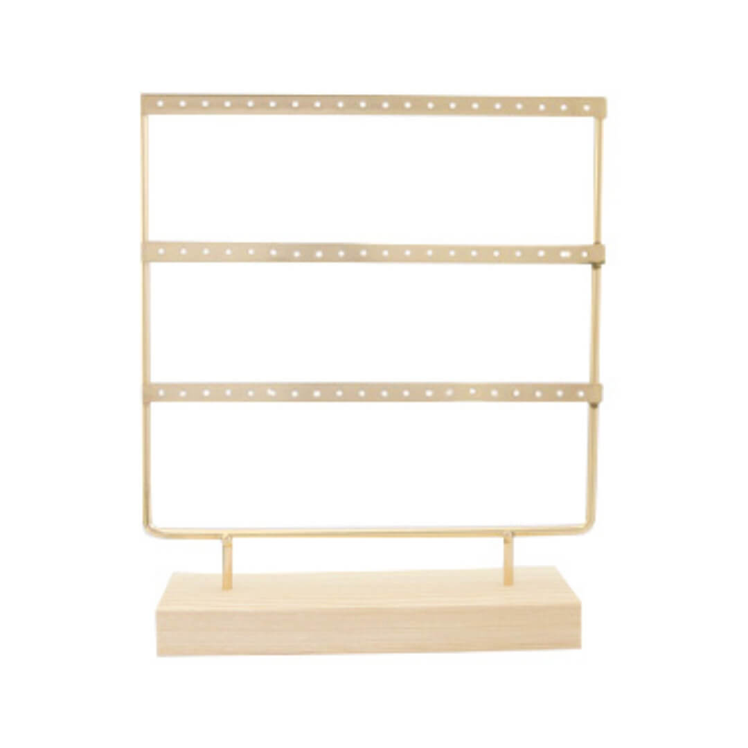 Sieraden display voor oorbellen - drie rijen - goud - Sieradenhouders - Keelin Design