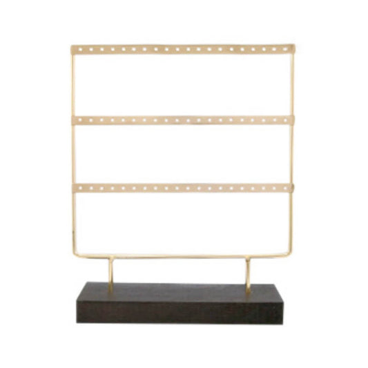 Sieraden display voor oorbellen - drie rijen - goud/donkerbruin - Sieradenhouders - Keelin Design
