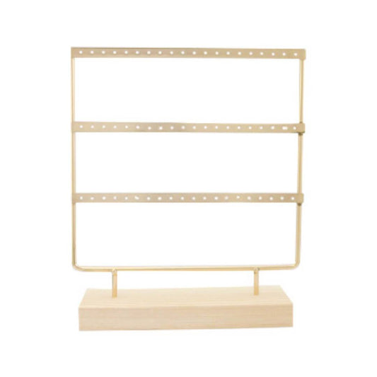 Sieraden display voor oorbellen - drie rijen - goud