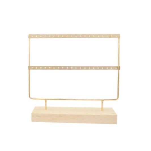 Sieraden display voor oorbellen - twee rijen - goud