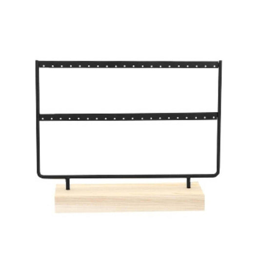 Sieraden display voor oorbellen - twee rijen - zwart
