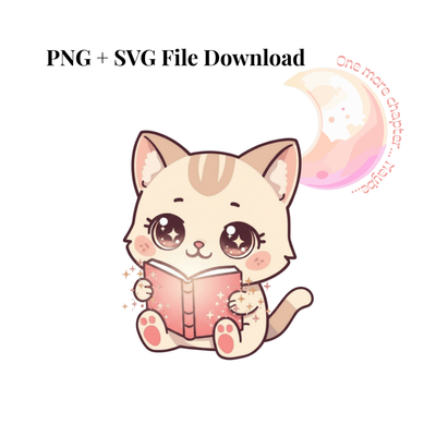One More Chapter - Beige Kawaii Katje T‑shirt & Tote Bag Design (PNG + SVG)
