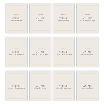 "You Are" Poster Pack · 12 Elegante Quote Printables voor Rust & Inspiratie (A3, PDF + PNG)