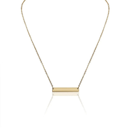 Gepersonaliseerde ketting met horizontale bar hanger - Keelin Design