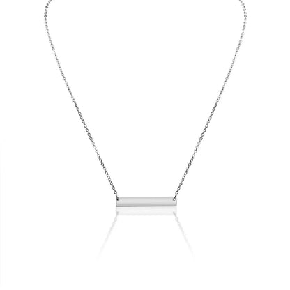 Gepersonaliseerde ketting met horizontale bar hanger - Keelin Design