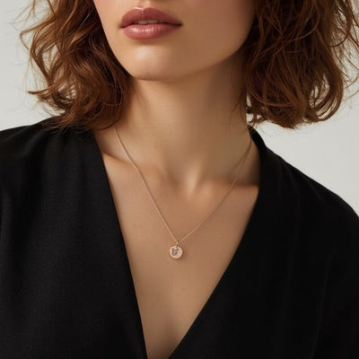 Gepersonaliseerde ketting met ronde hanger - Keelin Design