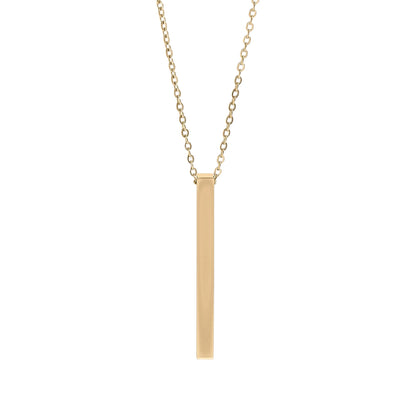 Gepersonaliseerde ketting met verticale bar hanger (4 - zijdig) - Keelin Design