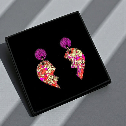 Noor – Gebroken Hart Statement Oorbellen - Keelin Design