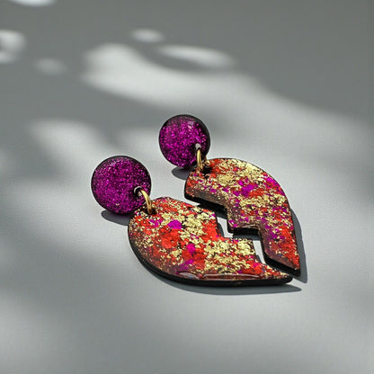 Noor – Gebroken Hart Statement Oorbellen - Keelin Design