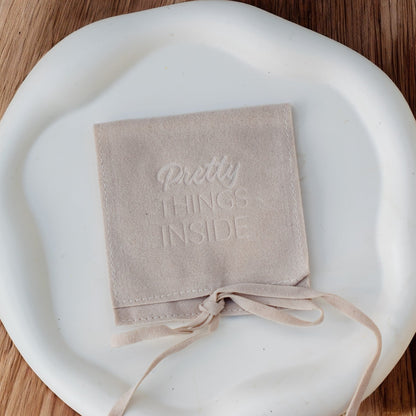 Sieradenzakje "Pretty THINGS INSIDE" - Beige - Keelin Design