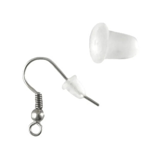 Transparante rubberen oorbelachterkantjes (10 paar) - Oorbelachterkantjes - Keelin Design