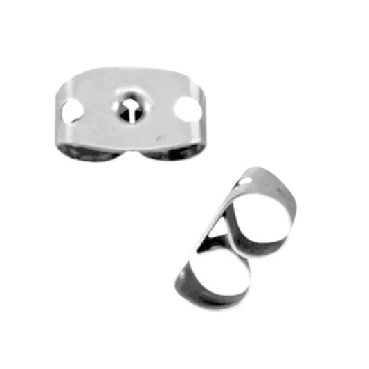 Zilverkleurige stainless steel oorbelachterkantjes (5 paar) - Oorbelachterkantjes - Keelin Design